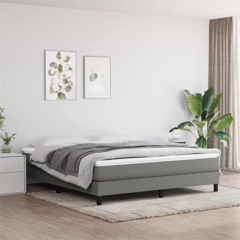 Bowery Hill Contemporary Full Engineered Wood Bed Frame in Dark Grey