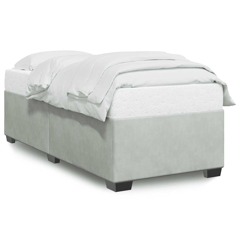 Bowery Hill Contemporary Twin XL Engineered Wood Bed Frame in Light Grey