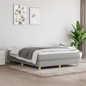Bowery Hill Contemporary Upholstered Bed Frame in Light Grey
