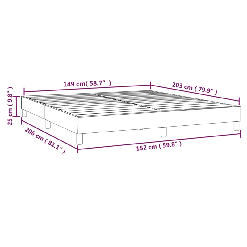 Bowery Hill Contemporary Rectangular Queen Bed Frame in Dark Grey