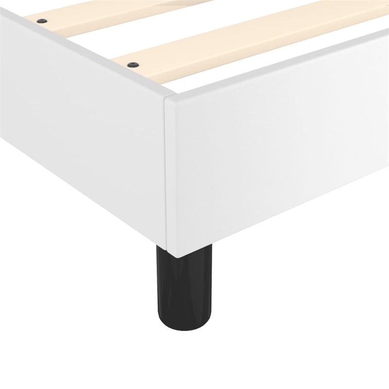 Bowery Hill Queen Faux Leather Engineered Wood Bed Frame in White