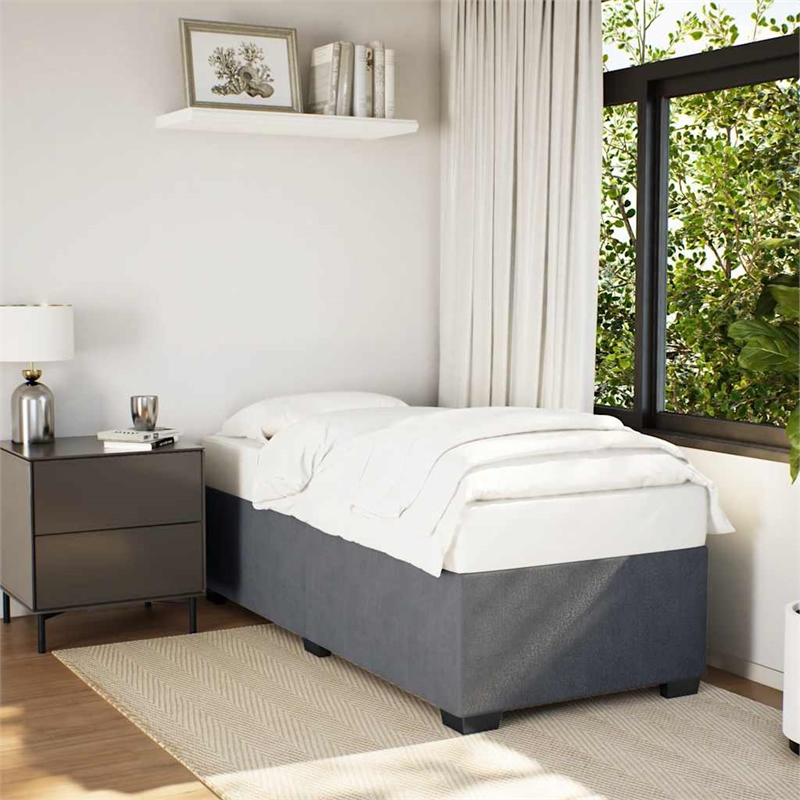 Bowery Hill Contemporary Engineered Wood Twin XL Bed Frame in Dark Gray