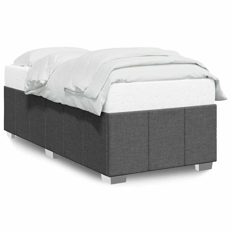 Bowery Hill Engineered Wood Twin Bed Frame in Dark Gray Fabric