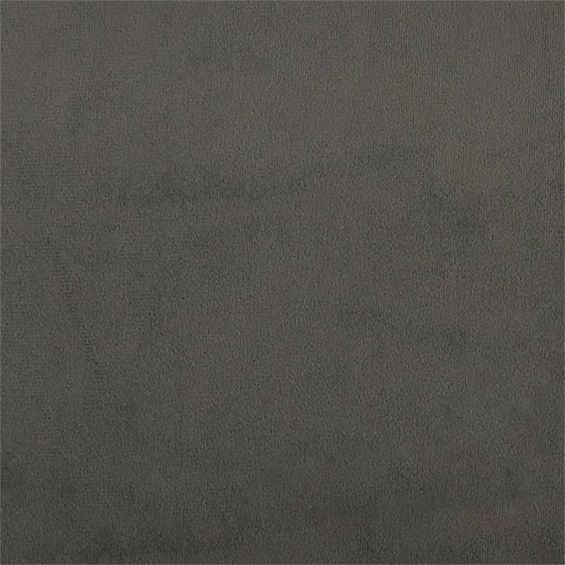 Bowery Hill Contemporary Velvet Twin Bed Engineered Wood Frame in Dark Gray