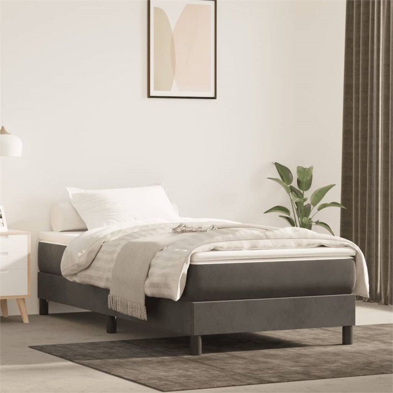 Bowery Hill Contemporary Engineered Wood Twin XL Bed Frame in Dark Gray