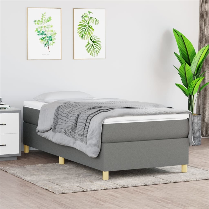 Bowery Hill Contemporary Twin XL Bed Frame without Mattress in Dark Gray