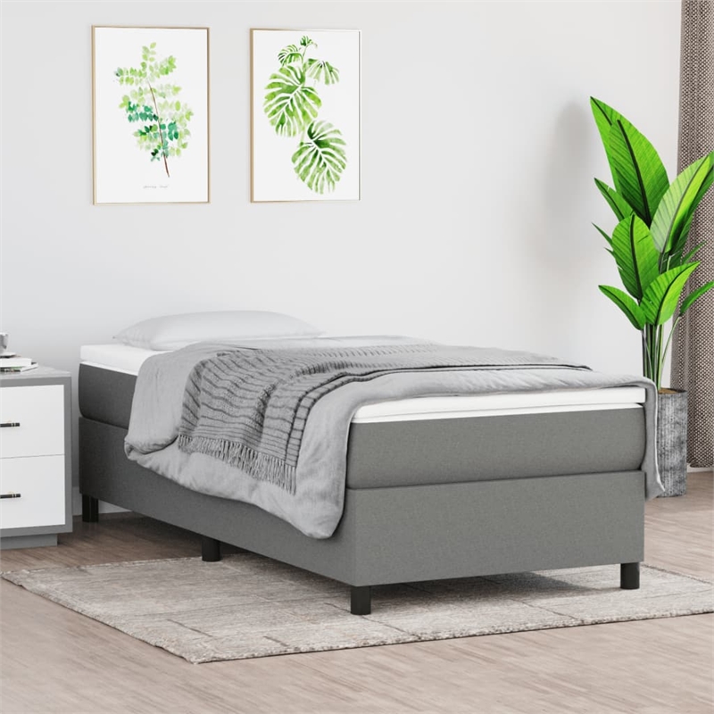 Bowery Hill Contemporary Engineered Wood Twin XL Bed Frame in Dark Gray