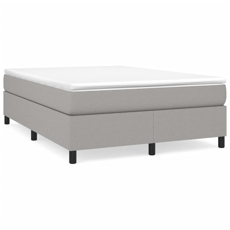 Bowery Hill Contemporary Engineered Wood Full Bed Frame in Light Gray