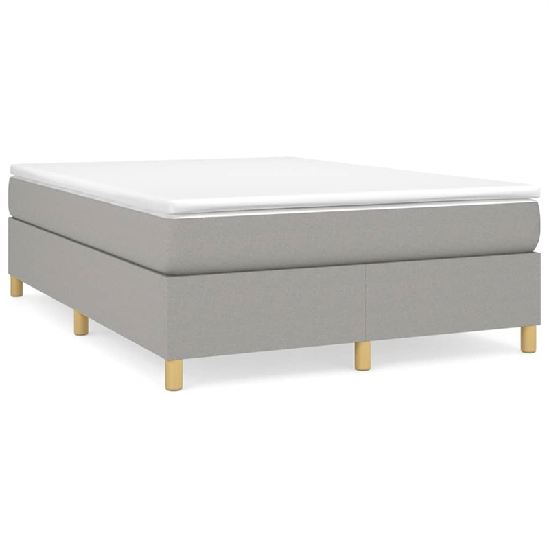 Bowery Hill Contemporary Engineered Wood Full Bed Frame in Light Grey
