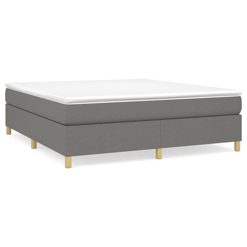 Bowery Hill Engineered Wood King Bed Frame in Dark Gray Fabric