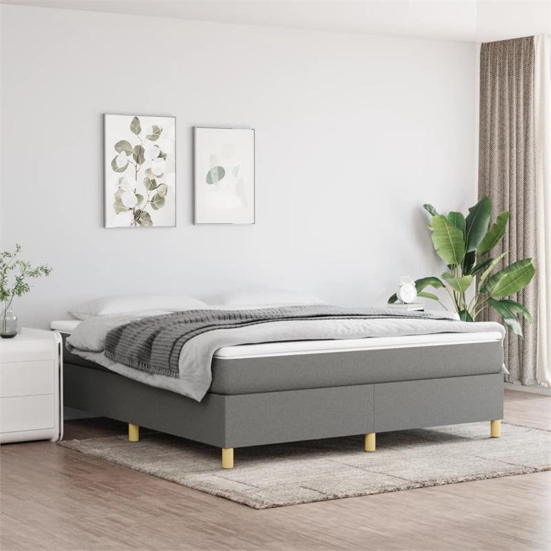 Bowery Hill California King Bed Frame without Mattress in Dark Gray