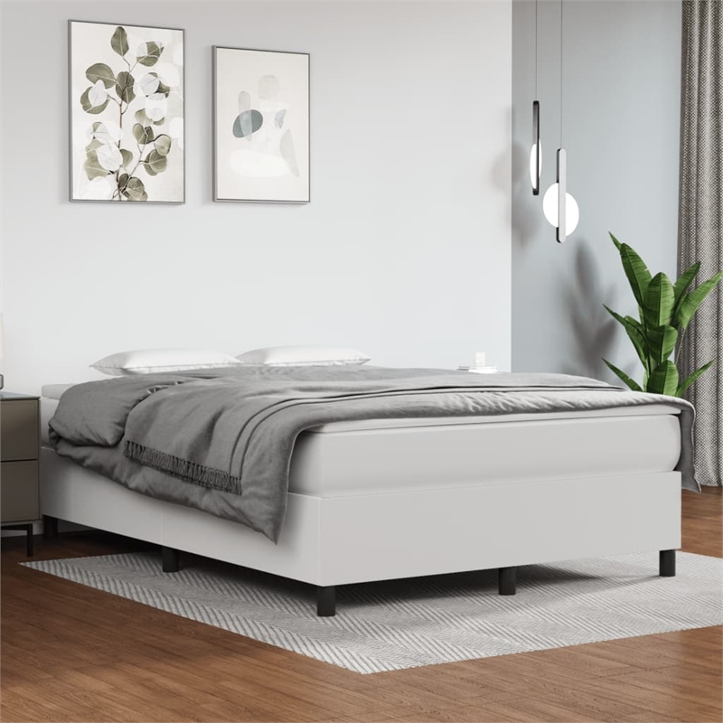 Bowery Hill Contemporary Engineered Wood Full Bed Frame in White