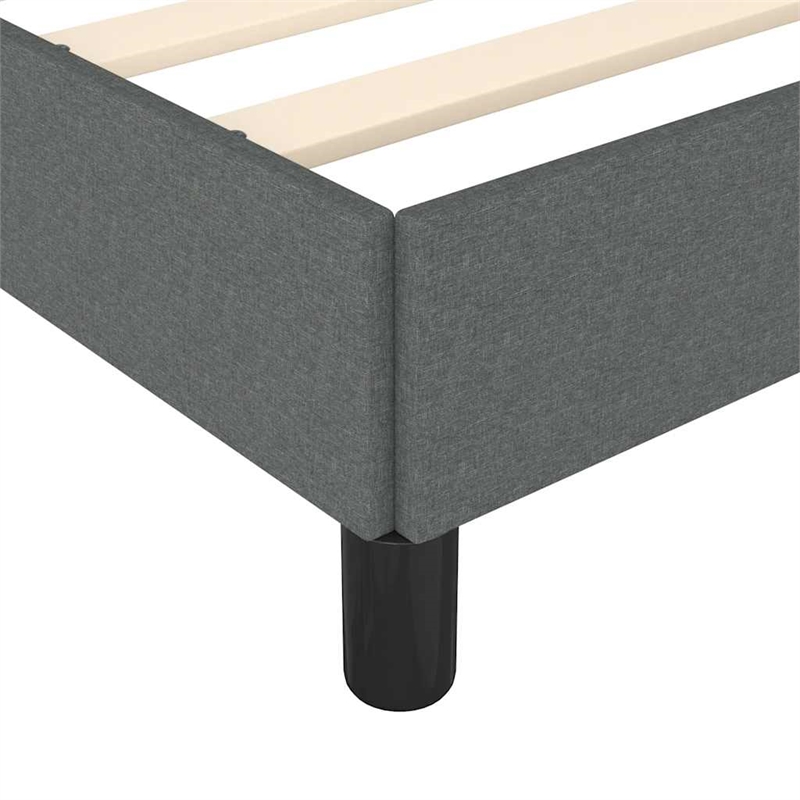 Bowery Hill Contemporary Engineered Wood Full Bed Frame in Dark Gray