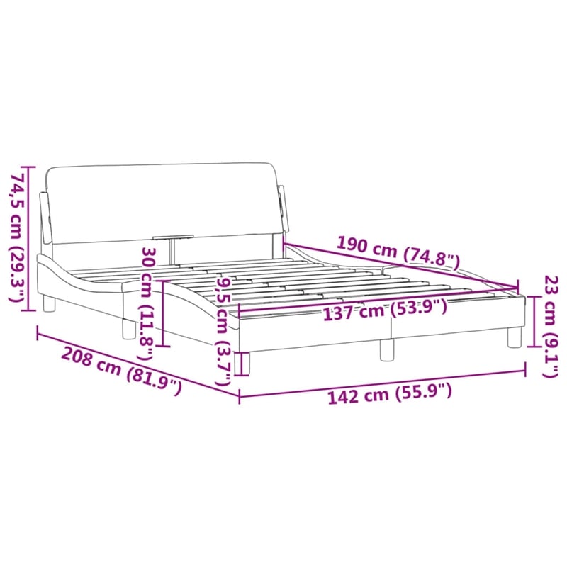 Bowery Hill Contemporary Wood Full Size Bed Frame in Dark Gray