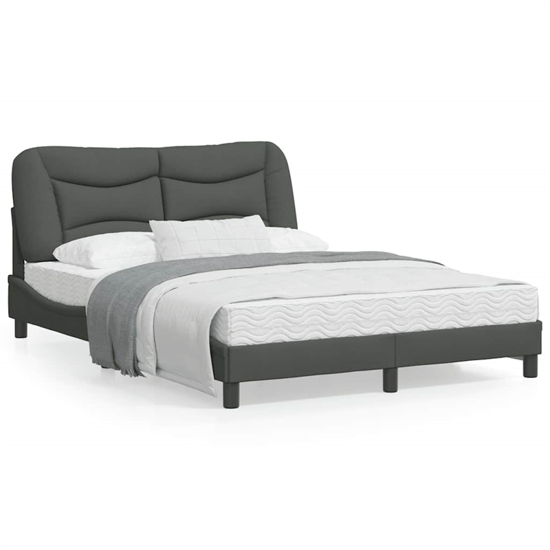 Bowery Hill Contemporary Polyester Upholstery Full Bed Frame Dark Grey