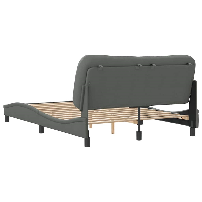 Bowery Hill Contemporary Polyester Upholstery Full Bed Frame Dark Grey