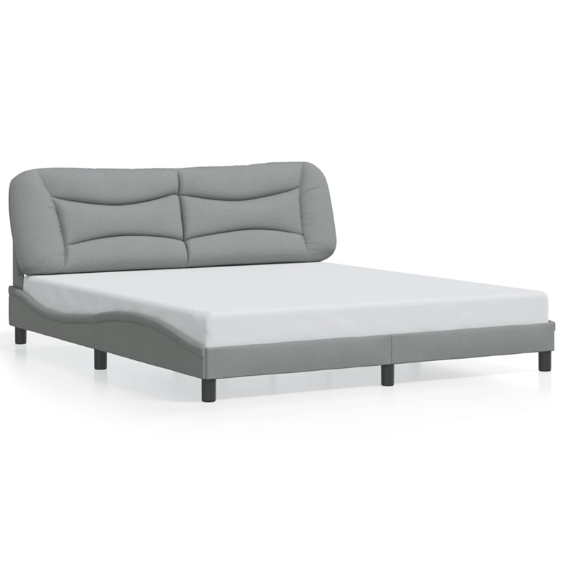 Bowery Hill Contemporary Rectangular King Bed Frame in Light Gray