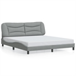 Bowery Hill Contemporary Rectangular King Bed Frame in Light Gray
