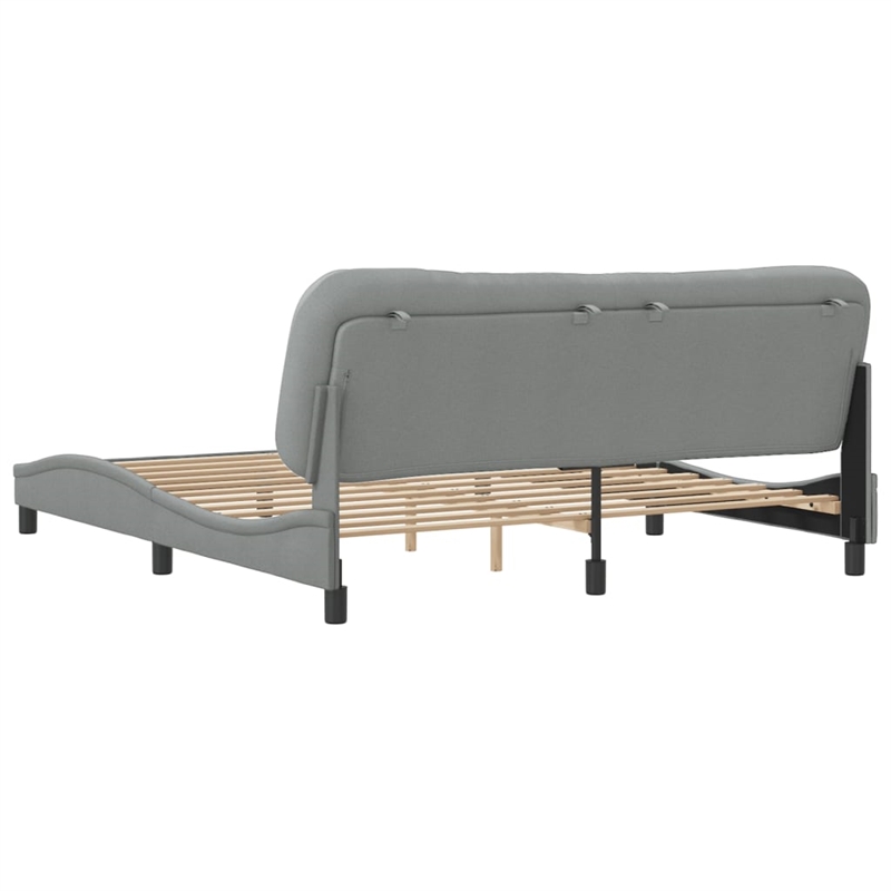 Bowery Hill Contemporary Rectangular King Bed Frame in Light Gray