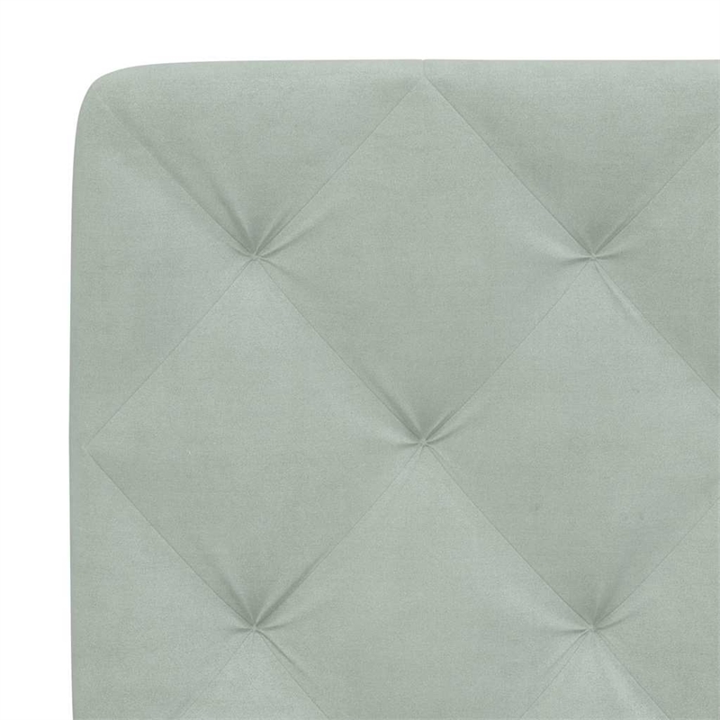 Bowery Hill Contemporary Queen Velvet Bed Frame in Light Grey