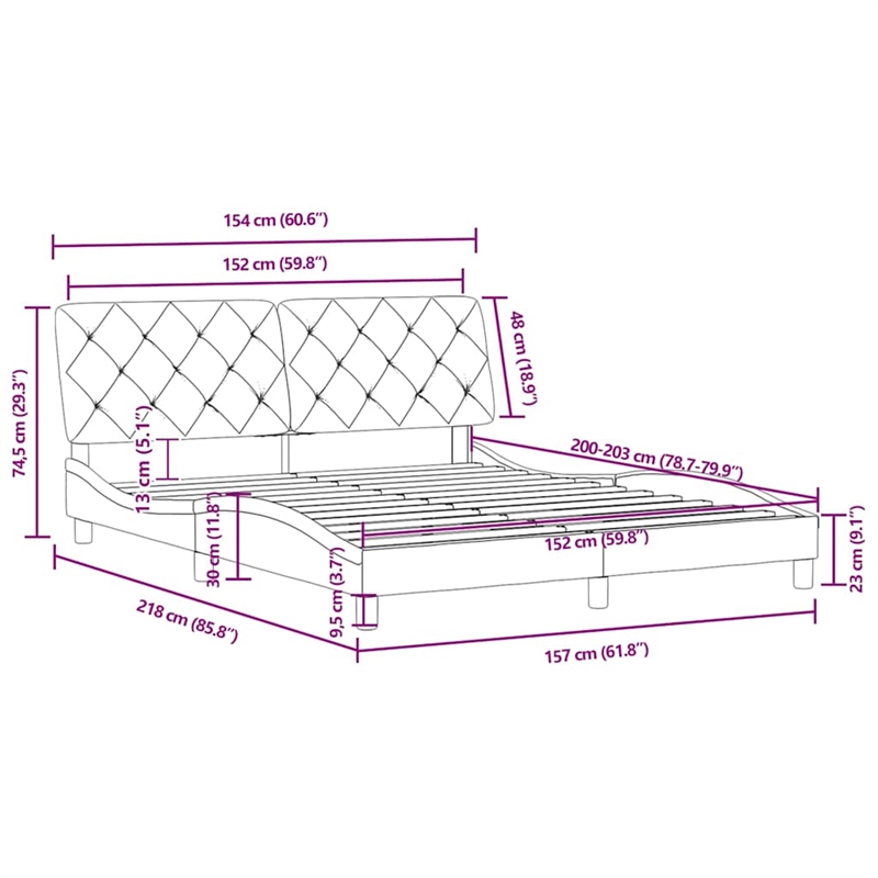 Bowery Hill Contemporary Queen Velvet Bed Frame in Light Grey