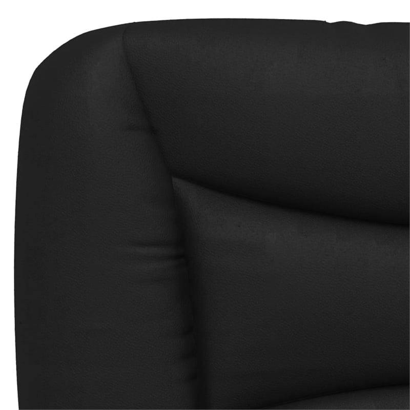 Bowery Hill Engineered Wood Faux Leather Full Bed Frame in Black