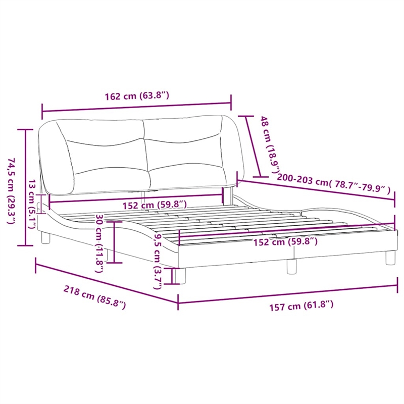 Bowery Hill Engineered Wood Faux Leather Queen Bed Frame in Black