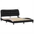 Bowery Hill Contemporary Rectangular Queen Bed Frame in Black and White