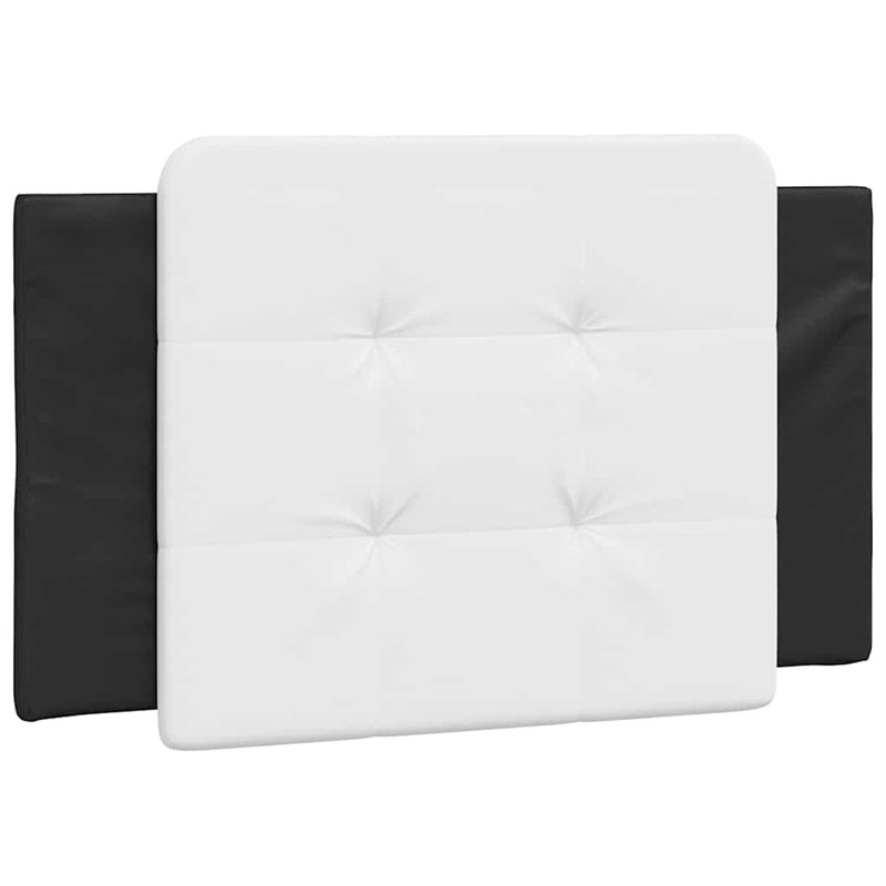 Bowery Hill Faux Leather Twin XL Bed Frame in Black and White