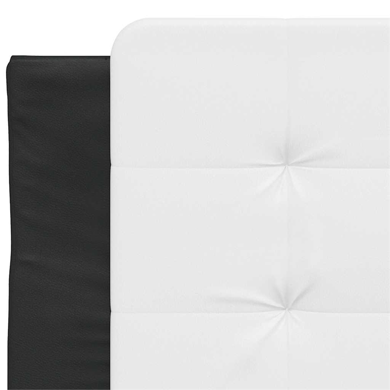 Bowery Hill Faux Leather Twin XL Bed Frame in Black and White