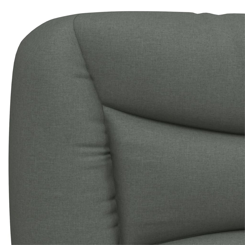Bowery Hill Faux Leather Twin XL Bed Frame with LED in Dark Gray