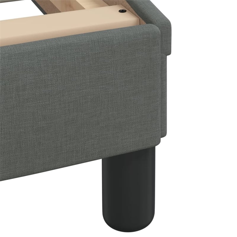 Bowery Hill Faux Leather Twin XL Bed Frame with LED in Dark Gray