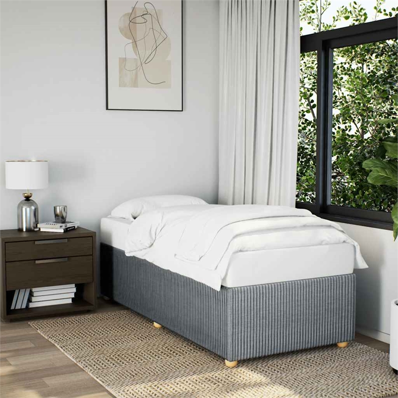 Bowery Hill Contemporary Twin XL Engineered Wood Bed Frame in Light Grey