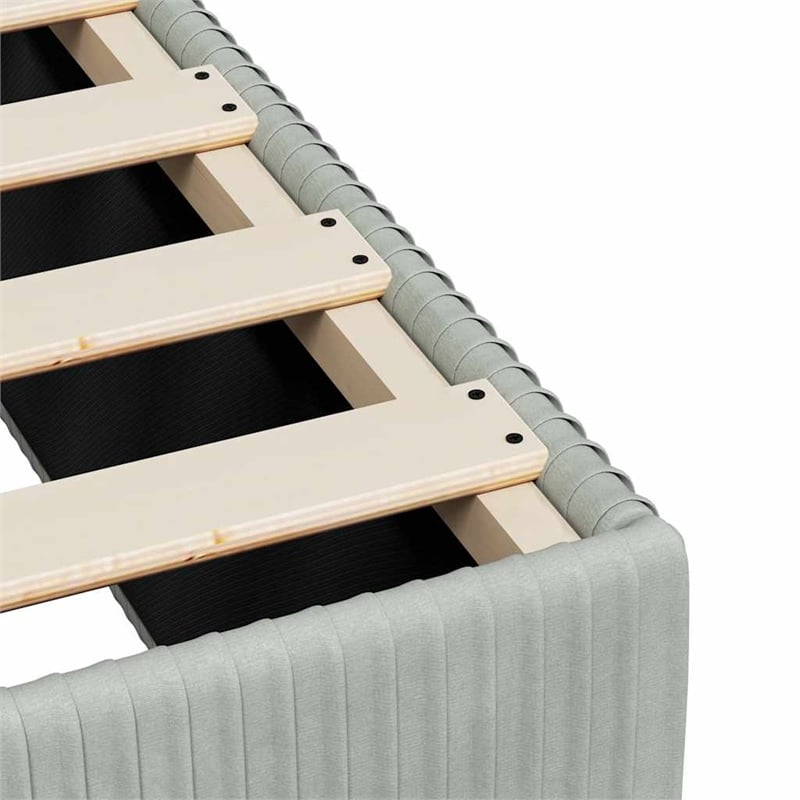 Bowery Hill Contemporary Twin Without Headboard Bed Frame in Light Gray
