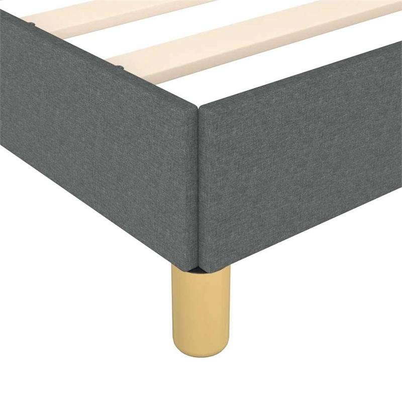 Bowery Hill Contemporary Engineered Wood Full Bed Frame in Dark Gray