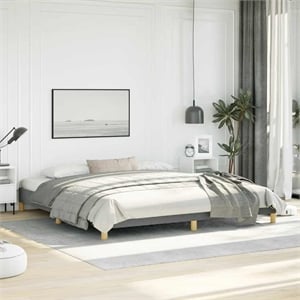 Bowery Hill Contemporary Engineered Wood King Bed Frame in Dark Gray