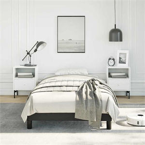 Bowery Hill Contemporary Engineered wood Twin Bed Frame in Black