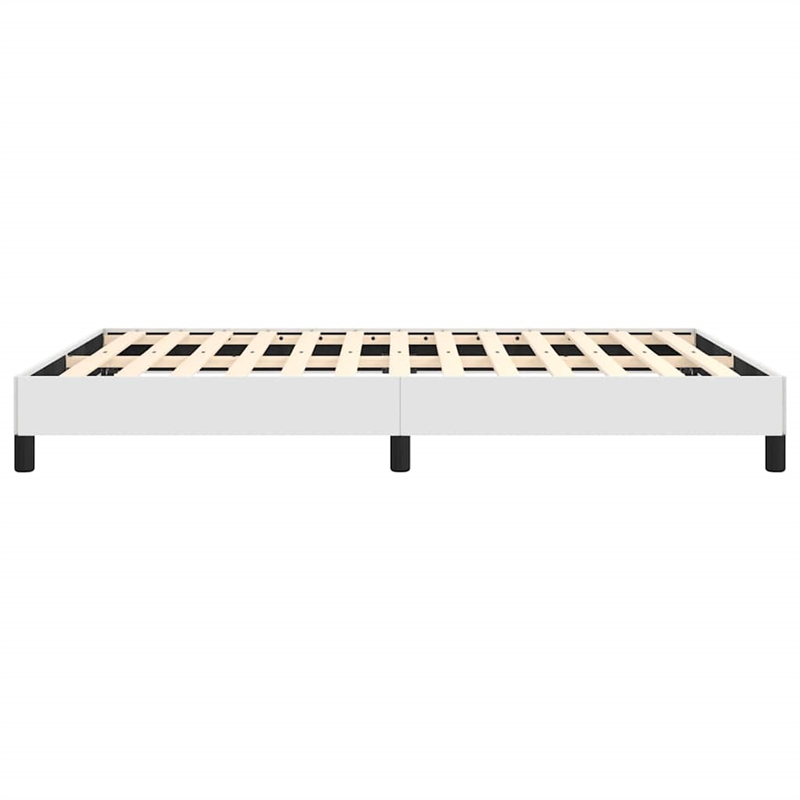 Bowery Hill Engineered Wood Faux Leather Full Bed Frame in White