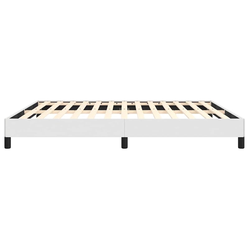 Bowery Hill Queen Faux Leather Engineered Wood Bed Frame in White