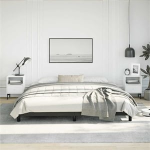 Bowery Hill Contemporary Engineered Wood King Bed Frame in Black