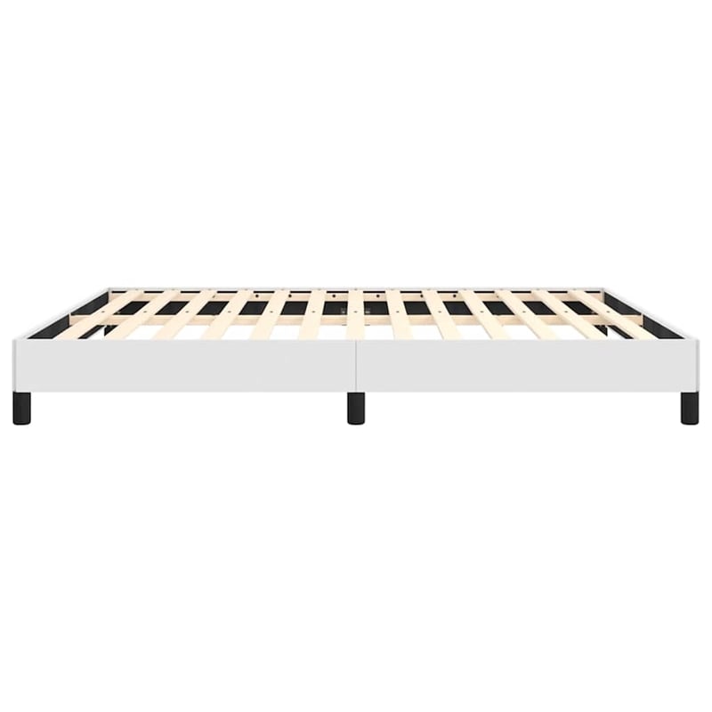 Bowery Hill King Faux Leather Engineered Wood Bed Frame in White