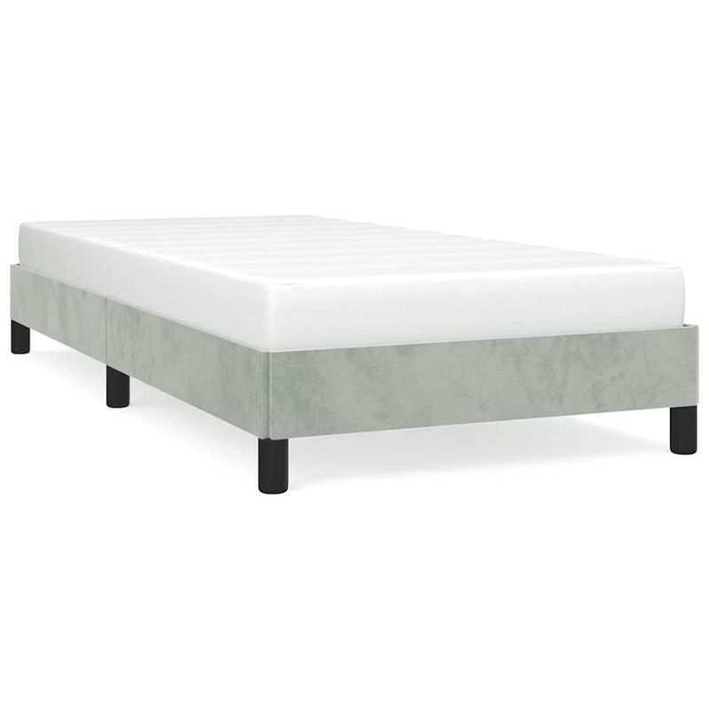 Bowery Hill Contemporary Engineered Wood Twin Bed Frame in Light Grey