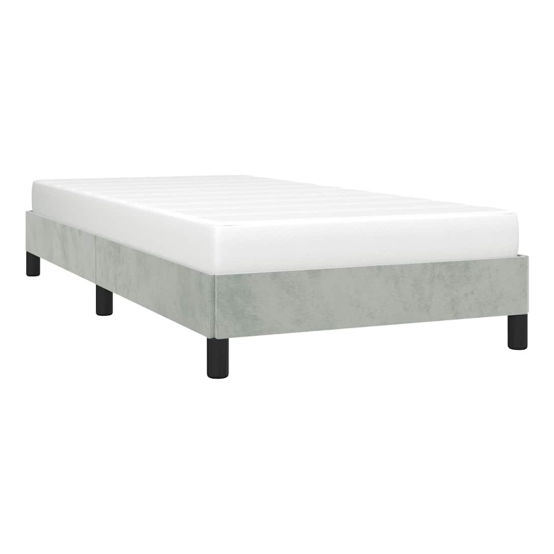 Bowery Hill Contemporary Engineered Wood Twin Bed Frame in Light Grey