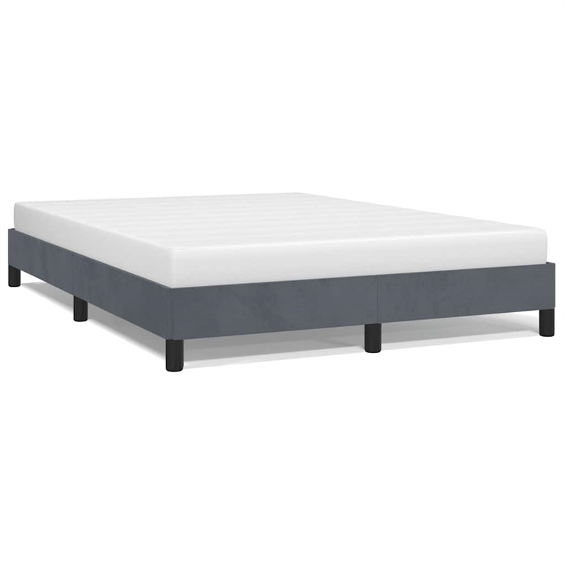 Bowery Hill Engineered Wood Faux Leather Full Bed Frame in Dark Gray