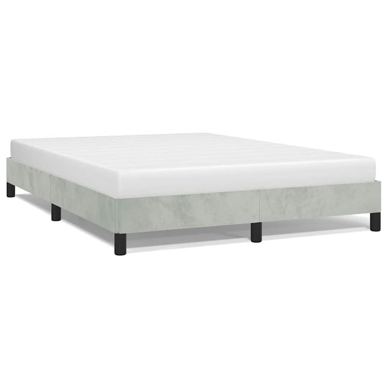 Bowery Hill Contemporary Queen Engineered Wood Bed Frame in Light Gray