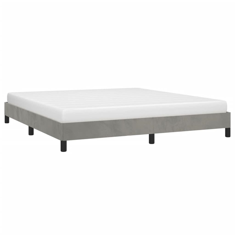 Bowery Hill Contemporary Engineered Wood King Bed Frame in Light Grey