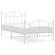 Bowery Hill Rectangular Powder-Coated Steel Twin Bed Frame in White