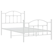 Bowery Hill Rectangular Powder-Coated Steel Twin Bed Frame in White