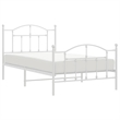 Bowery Hill Rectangular Powder-Coated Steel Twin Bed Frame in White
