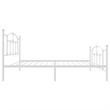 Bowery Hill Rectangular Powder-Coated Steel Twin Bed Frame in White